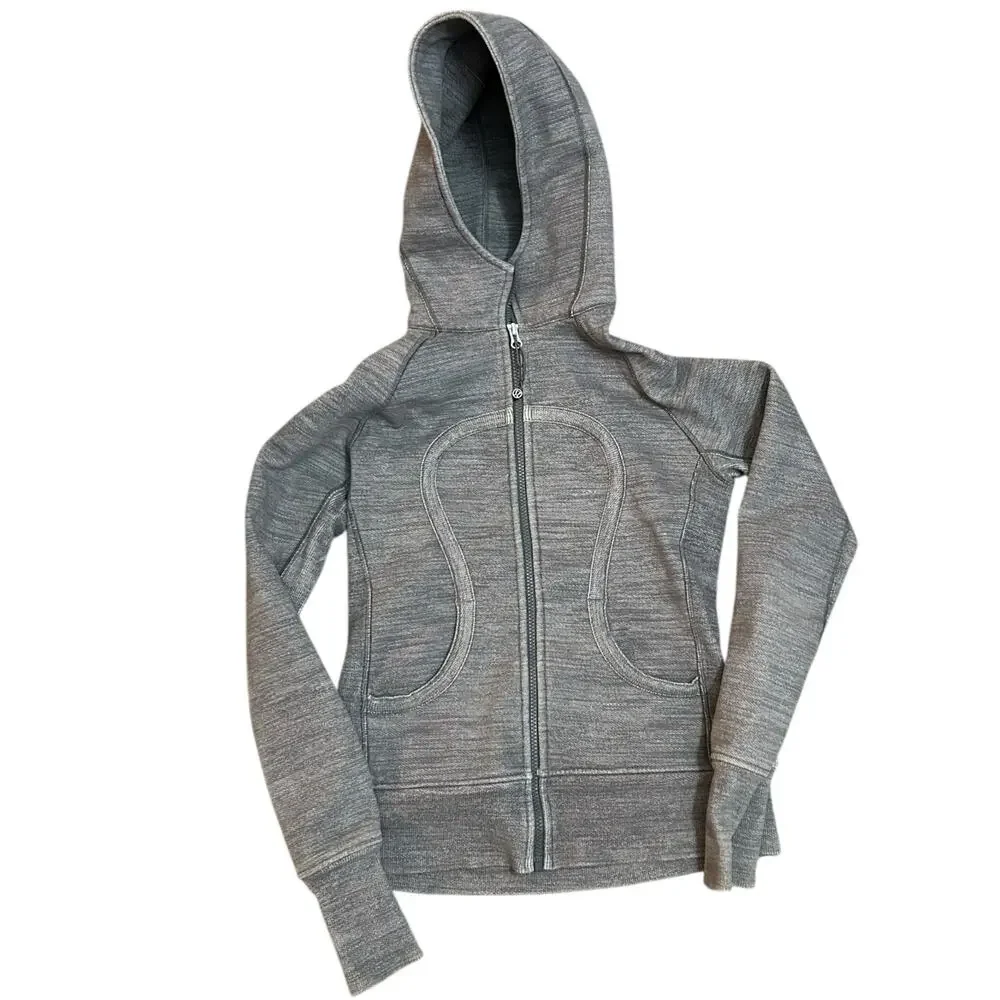 Lululemon Scuba Hoodie II Thick Fleece Zip Up Jacket Gray Womens 6 Sweatshirt